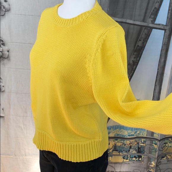 Treasure and Bond Yellow Crew Neck Sweater Sz L - Picture 3 of 8